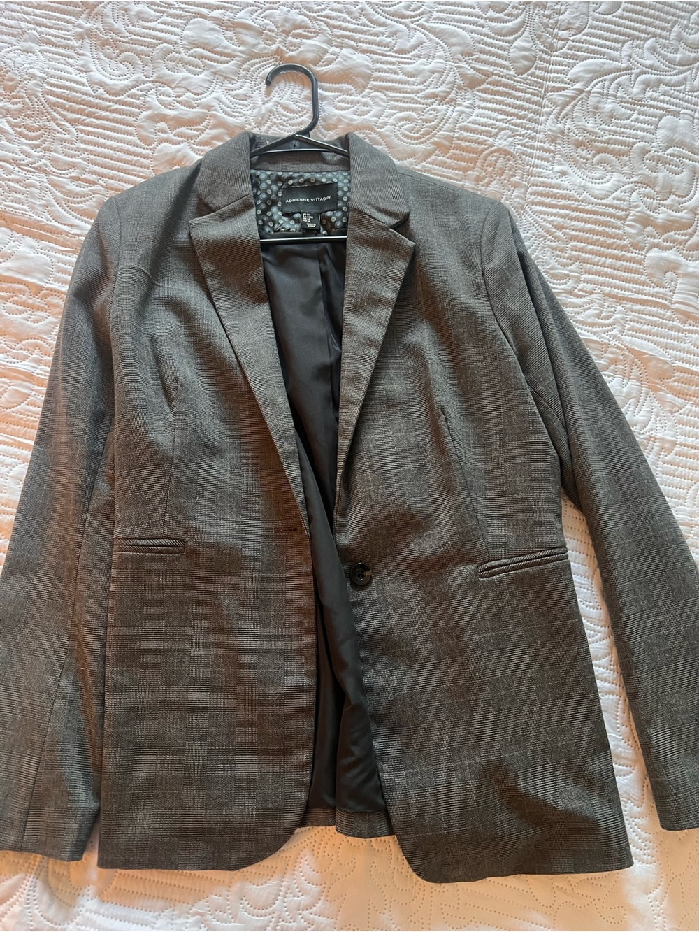 Adrienne Vittadini Gray Single-Button Blazer